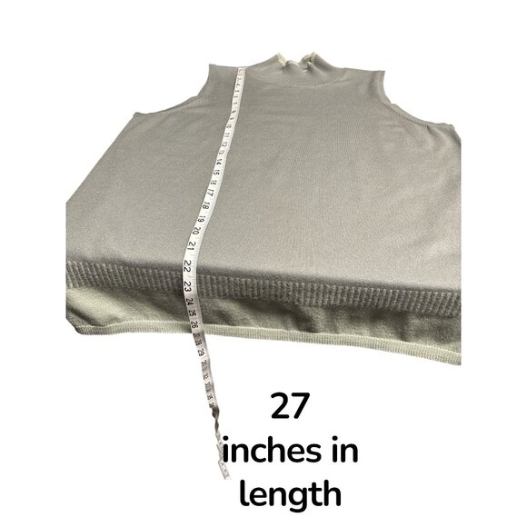 WynneLayers Sleeveless Mock Neck Knit Top — Taupe/Gray, Women’s XL, Soft Knit Ve - Picture 6 of 7